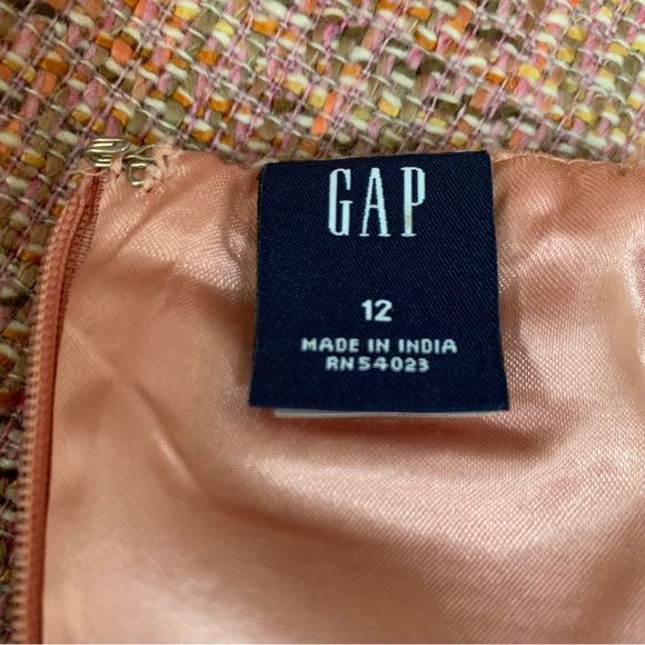 Gap Wool Blend Pink Tweed Casual Bow Dress Sz 12 - Picture 8 of 10